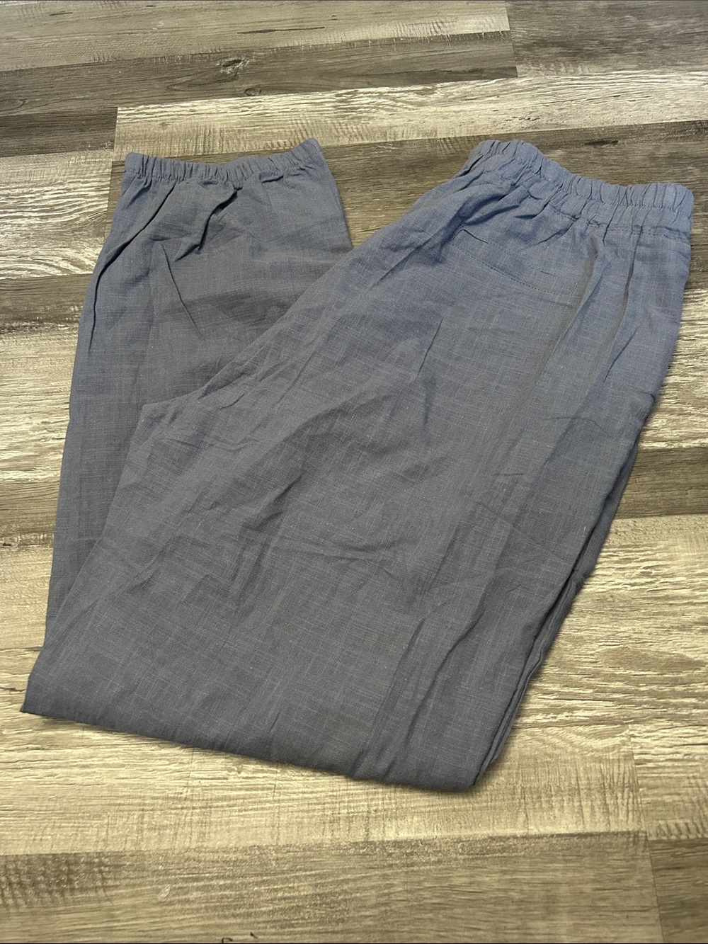 Women’s Elastic-Waist Chinos in Dusty Blue